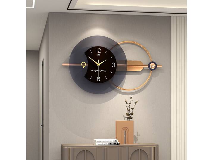 Horloge murale moderne en métal acrylique, grande horloge murale silencieuse pour salon, chambre à coucher, bureau, décoration murale géométrique, décoration de maison