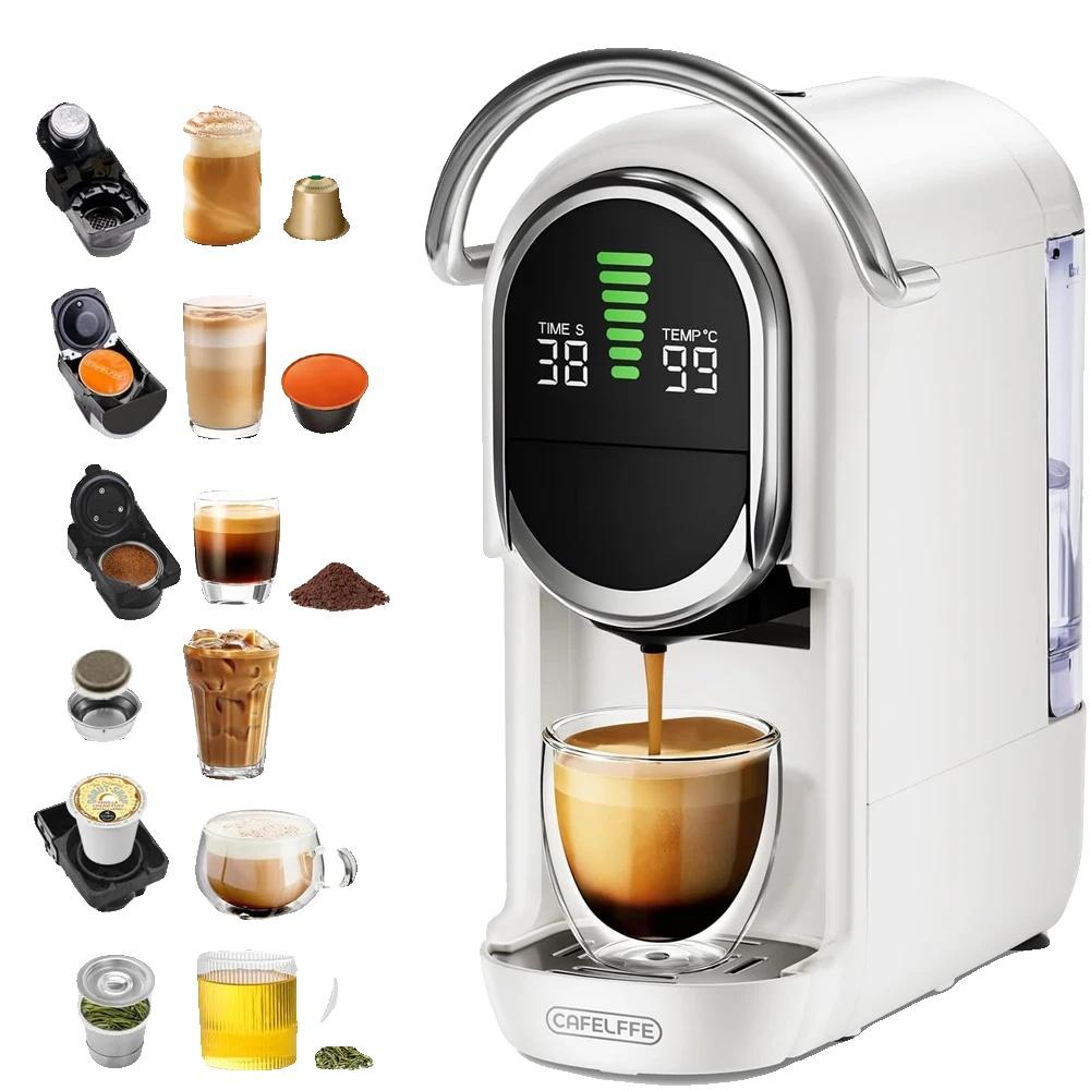 Kapselkaffeemaschine, einstellbare Brühstärke, kompaktes Design, Weiß, EU-a