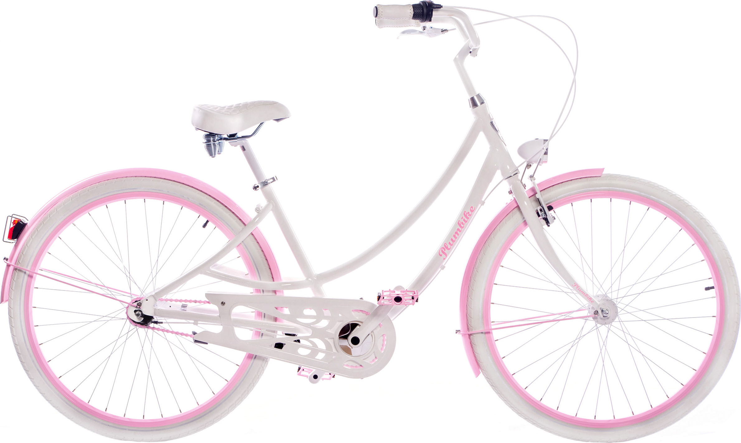 Plumbike Donatella Chica Fahrrad, 28" Räder, 7-Gang-Version, Weiß