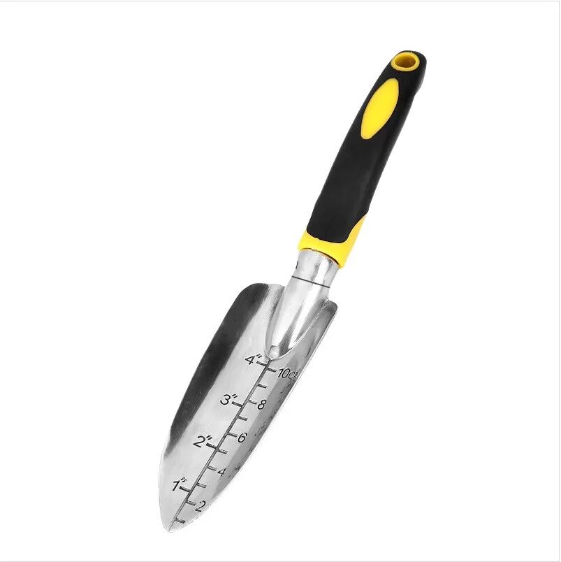 INF Aluminium Pflanzschaufel mit Skala für Garten und Outdoor, 1 Stück Gelb