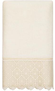 Authentic Hotel and Spa 100% Turkish Cotton Arian Cream Lace Embellished Bath Towel