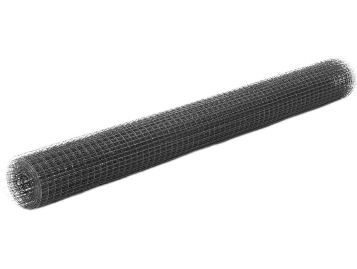 Vidaxl -Hühnerdraht 25x1\,5 m Stahl mit PVC -Beschichtung grau