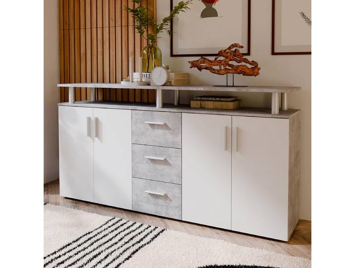 Buffet Sobane 179 x 90 x 38cm Blanc/Gris