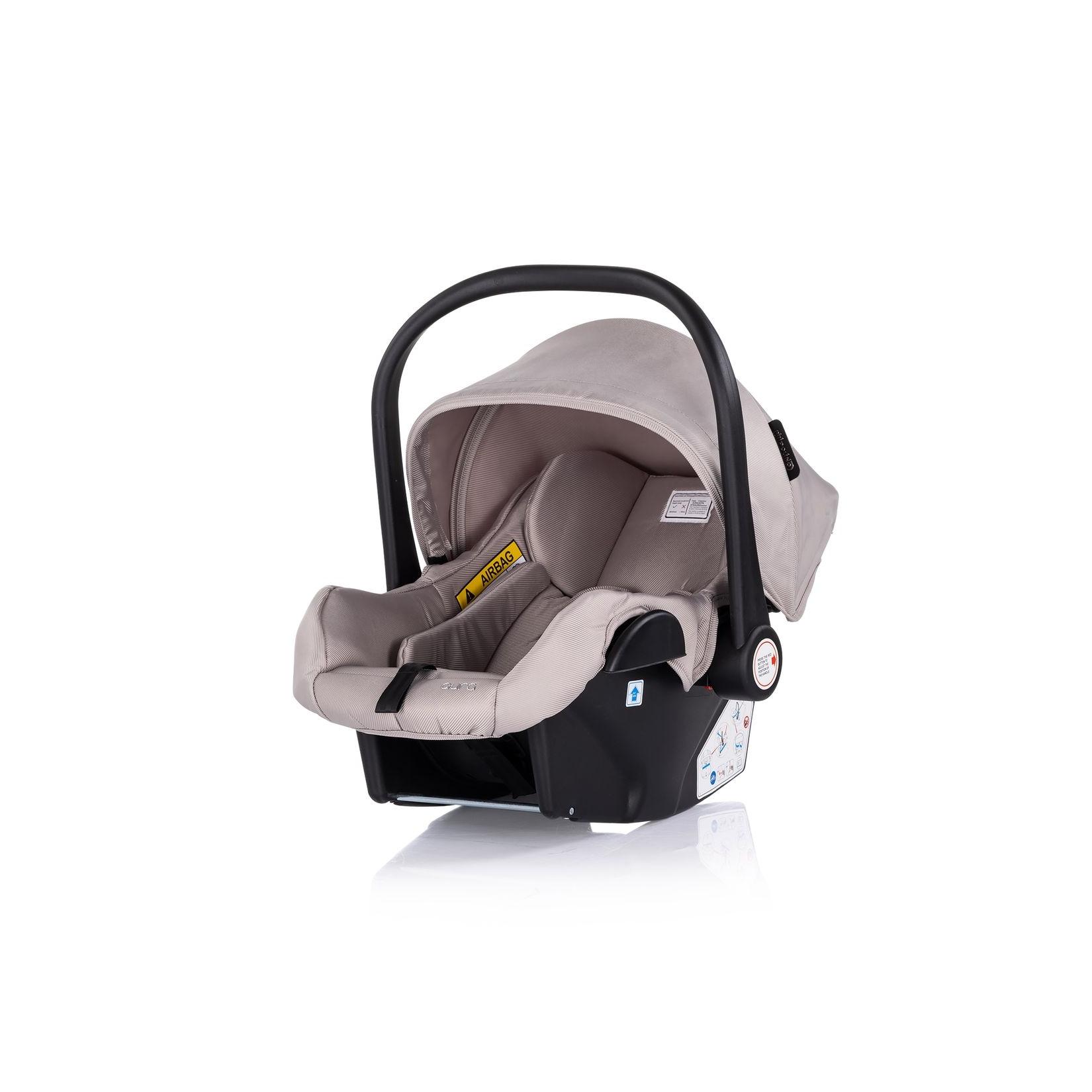Chipolino Babyschale i-Size Aura (40-85cm) Gruppe 0+, Griff verstellbar, Gurt hellbraun