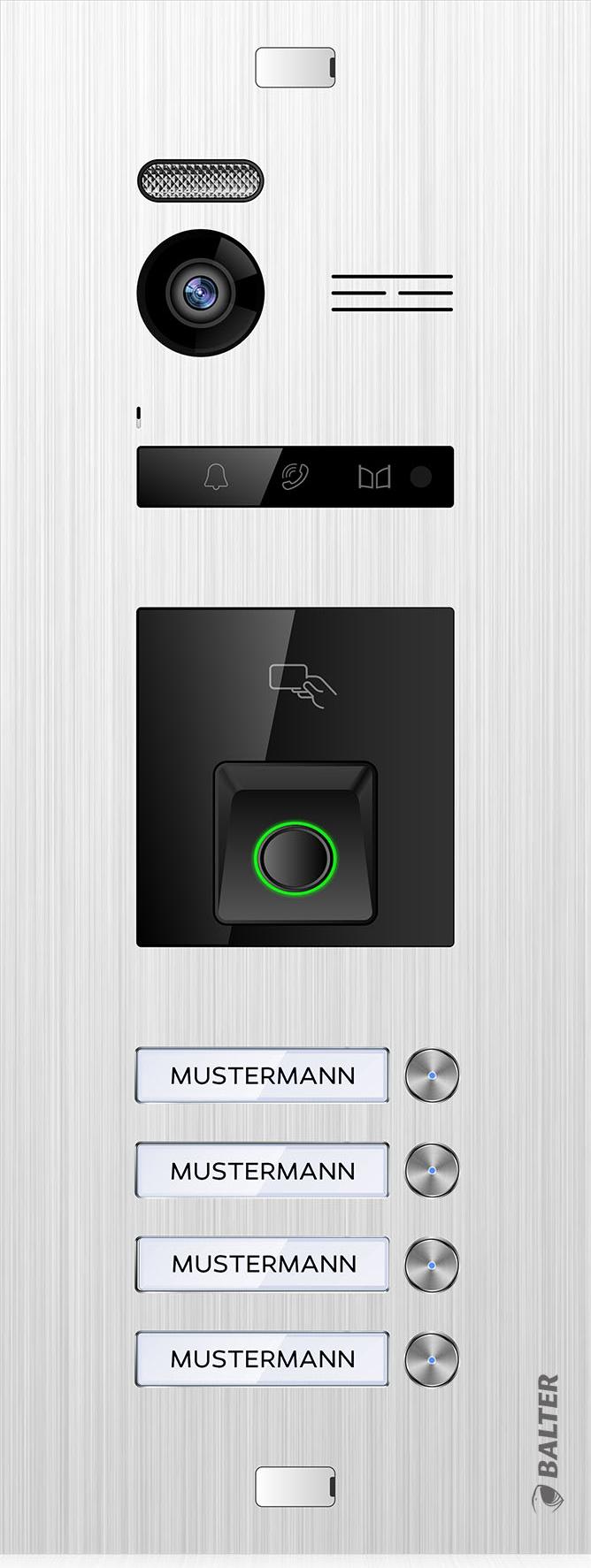 Balter Evo HD Fingerprint Türstation 4 Familienhaus Silber