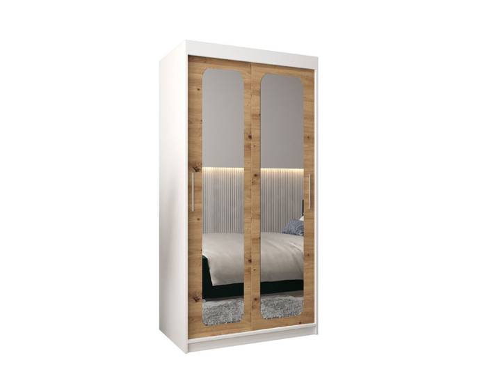 ABIKS MÖBEL Schwebetürenschrank Promo T3 Schlafzimmerschrank - mit Spiegel, Kleiderstange, Regalen
