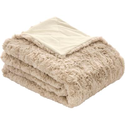 Wohndecke BUGATTI "Alkmaar", beige (natur), B:150cm L:200cm, Kunstfell, Wohndecken, Wohndecke, hochwertige schwere Qualität, Kuscheldecke