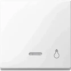 Merten System M Kontrollwippe, Schalter/Taster, polarweiß, glänzend, Symbol Licht, geeignet für Bussystem-Tasterankopplung