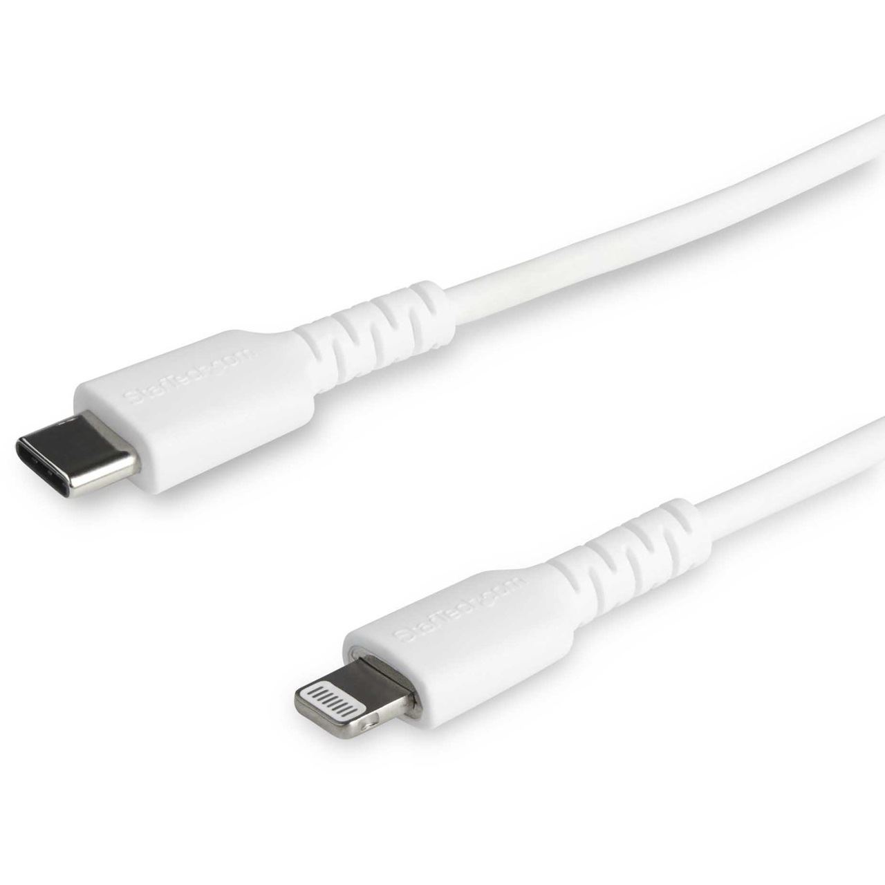 Startech USB-C auf Lightning-Kabel 1m Apple Mfi zertifiziert iPhone Ladekabel Aramidfaser RUSBCLTMM1MW, weiss