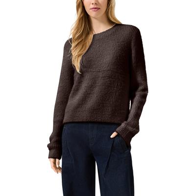 Strickpullover QS, Damen, Gr. XS, coffe braun, Strick, Obermaterial: 68% Polyester, 32% Polyacryl, unifarben, regular fit hüftlang, Rundhals, offene Kante, Pullover Strickpullover, Kurz geschnitten / Kuschelpullover / Rundhals