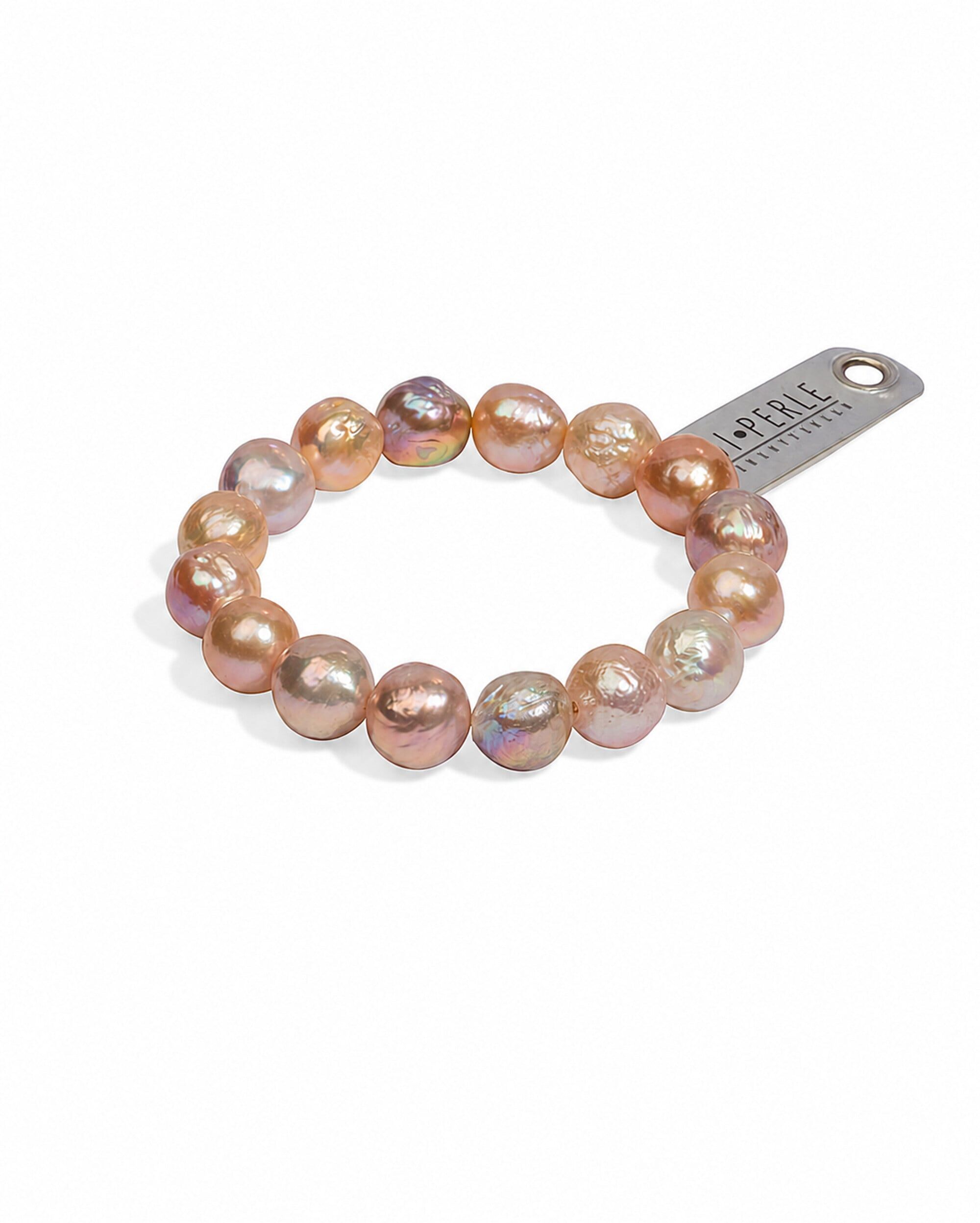 Perlenarmband DI PERLE "Mingperlen Armschmuck Armband, 20 cm, naturfarben", rosa (naturfarbe), Armbänder, Damen, diperle_20, Perlen, Perlenarmband