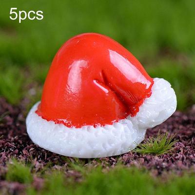 Inspired Deals 5PCS Resin Christmas Decorations Miniature Christmas Village Ornaments For Fairy Gardens & Home Decor Hat