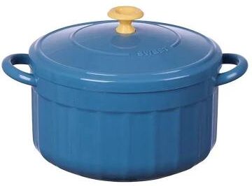 Inspire Curations Stainless Steel Noodle Bowl With Lid Microwave Safe Double Handle Soup Bowl blue