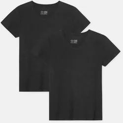 EASE V-AUSSCHNITT T-SHIRT - 2-Pack - Schwarz - S
