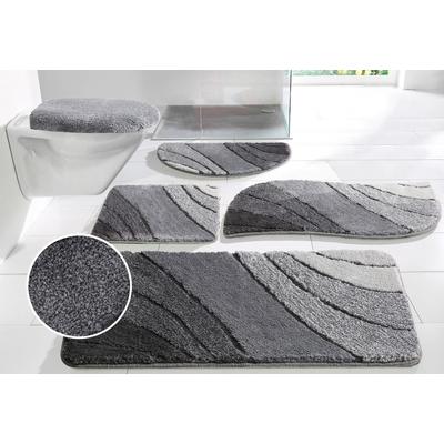 Badematte OTTO HOME "Josie, Badvorleger, Badezimmer Teppich" Gr. 6, grau (verlauf anthrazit), H:20mm, Polyester, Badematten, Badematte, Badteppich, Badematten, rechteckig, rund & als 3-tlg. Set erhältlich