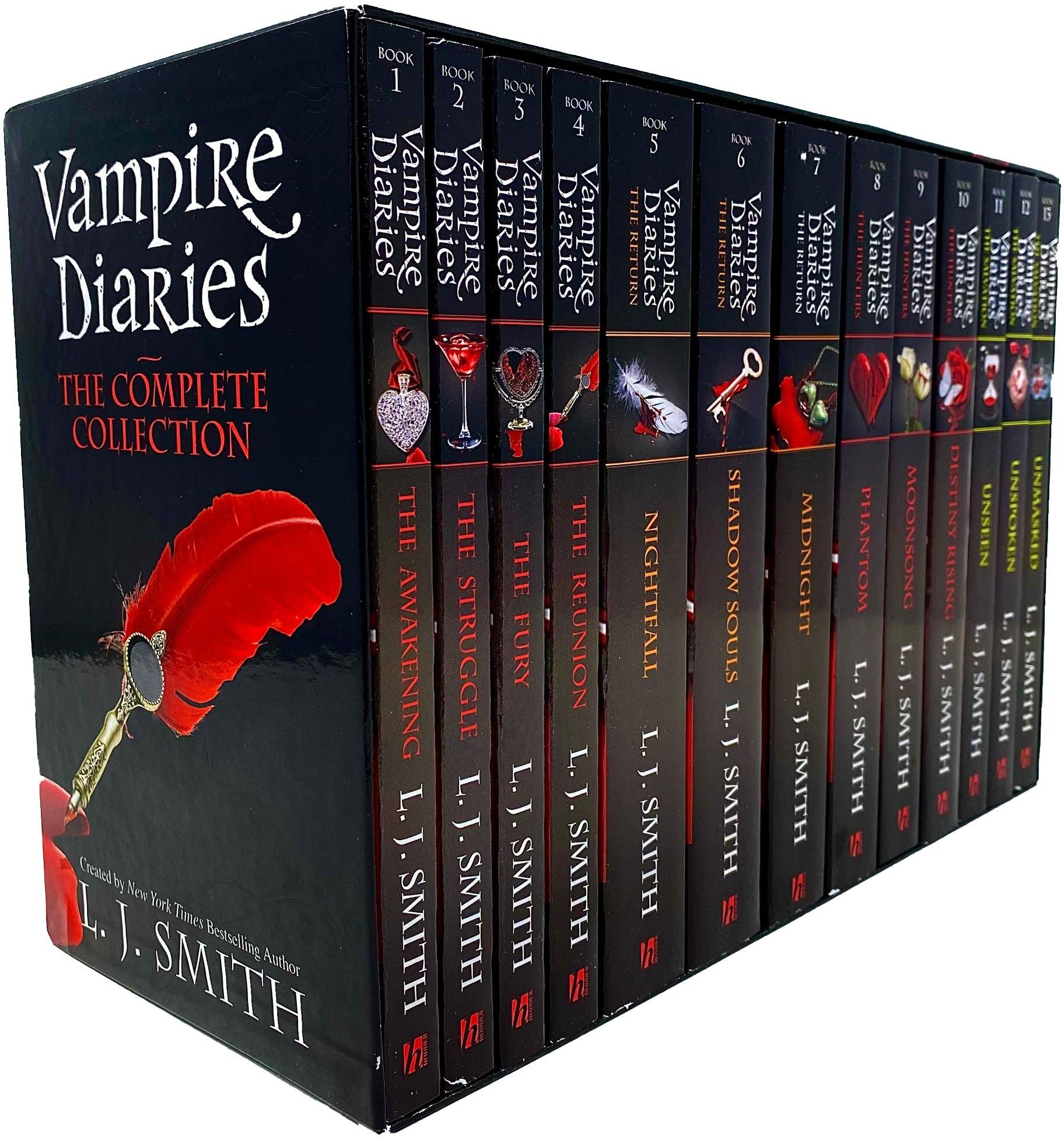 Hodder Children's Books Vampire Diaries Complete Collection 13 Books Box Set by L. J. Smith - Paperback - Young Adult Paranormal Romance - Ages 12+