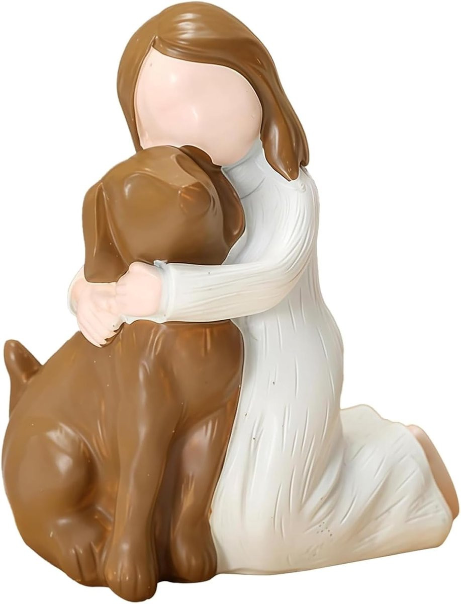 Guardian Angel Dog Standbeeld Decoratief Figuur als Condolence Cadeau voor Herinnering