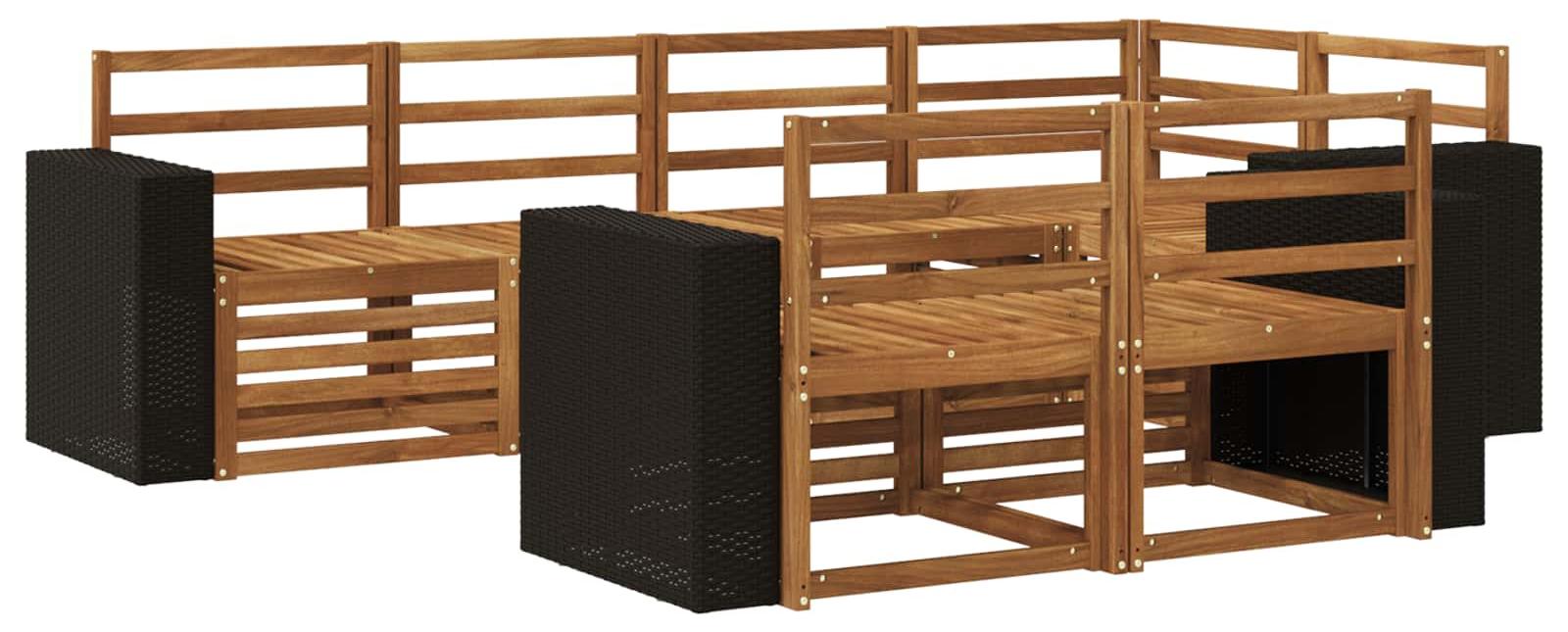 Ecksofa Set 7 pcs Natur