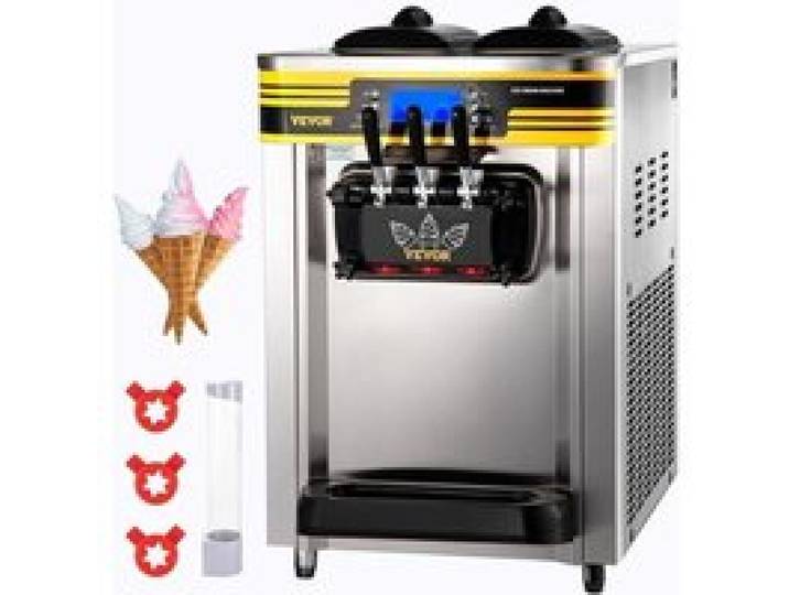 Machine à Crème Glacée Molle -VEVOR - 22-30L-h 2350W 6L Machine à Glace Italienne Trémie - 3 Saveurs