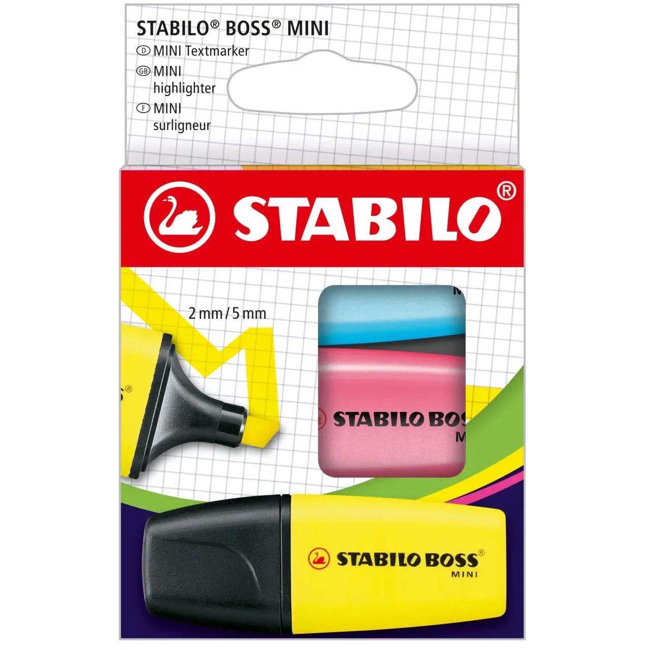 STABILO BOSS MINI Textmarker farbsortiert, 3 St.