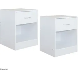 HTI-Living, Nachttisch, Nachtschrank 2er-Set (40 x 34.30 x 50 cm)