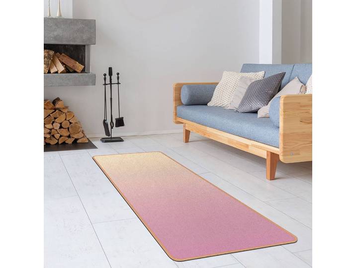 Läufer/Yogamatte Farbverlauf 183 x 61cm Beige/Beige/Rosa