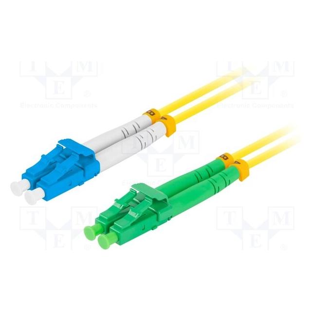 Lanberg Patchcord światłowodowy SM LC/APC-LC/UPC DUPLEX 3.0MM LSZH G657A1 1m żółty (1 m) (FO-LALU-SD11-0010-YE)