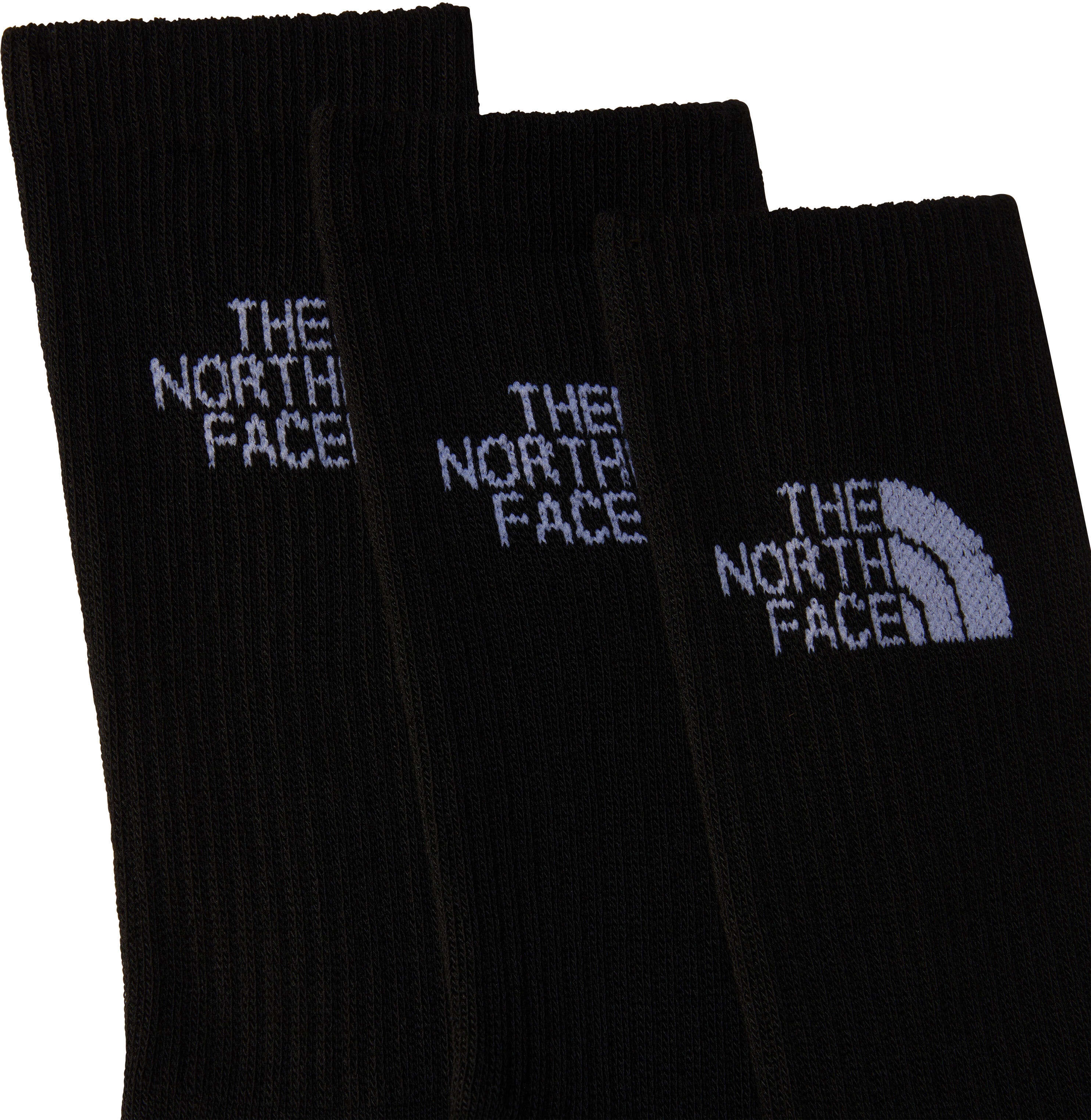 Sportsocken THE NORTH FACE "MULTI SPORT CUSH CREW SOCK 3P", Damen, Gr. M (41/43), schwarz (tnf schwarz), Materialmix, Socken Sportsocken, gezielte Belüftungszonen, 3er-Pack, unifarbenes Design