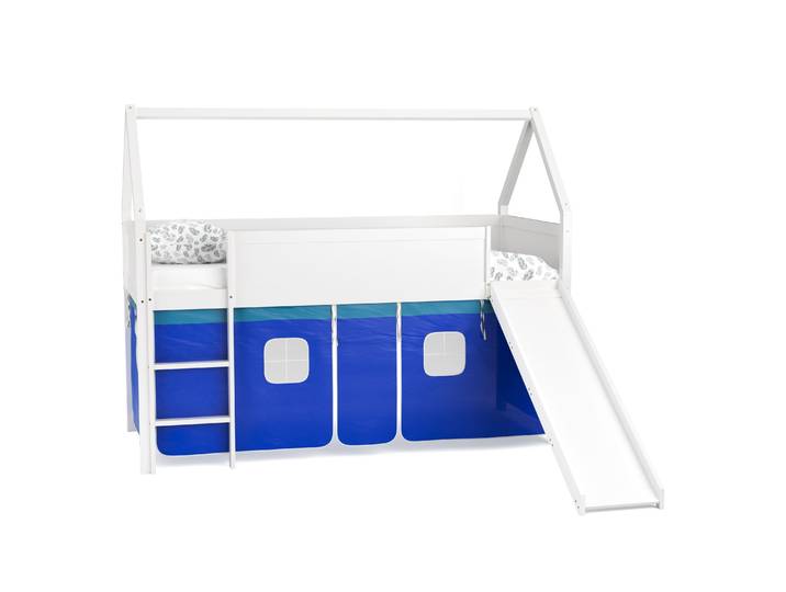 Hochbett JESSI mit Rutsche und Leiter 90 x 200 cm weiss