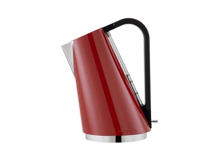 BUGATTI, Vera Easy New Elektrischer Wasserkocher mit herausnehmbarem Kalkfilter, Fassungsvermögen 1,70 Liter, 2180 Watt, Edelstahlgehäuse (rot)