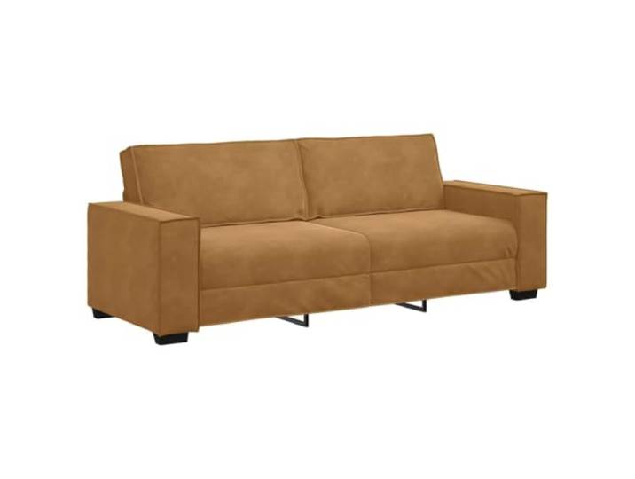 Coespram 3-Sitzer-Sofa Braun 220x78x84 cm Samt Polstersofa Couch Edler Samtbezug mit stabiler Holz-Metall-Konstruktion für gemütliche Stunden im Wohnzimmer und Gästezimmer.