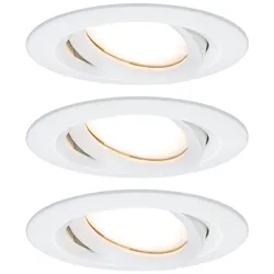 Paulmann 93682 LED Einbauleuchte Nova Plus Coin schwenkbar IP65 30° Coin 3x6W 3x470lm 2700K Weiß