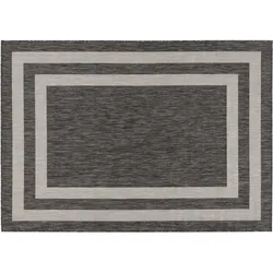 Peyer Syntex Teppich Terrace Bordüre grau-weiss 60 x 110 cm