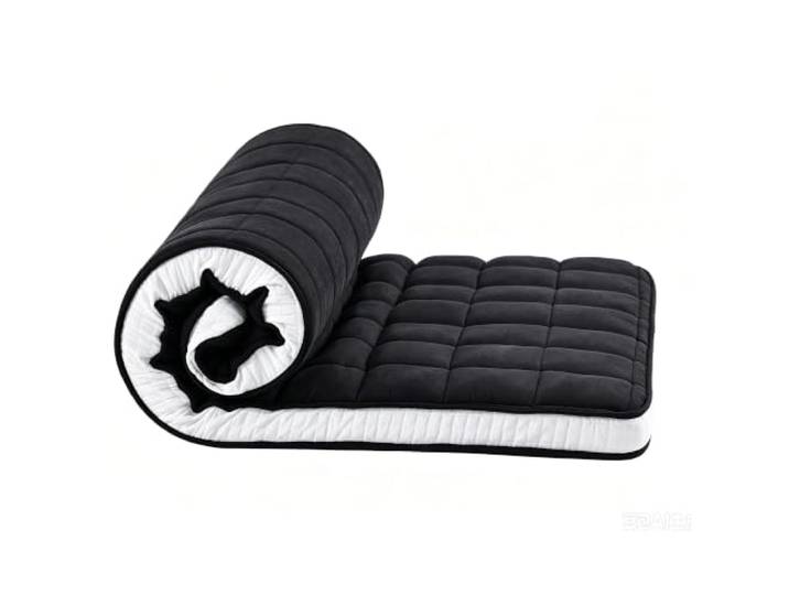 Tiita Japanische Futon-Matratze, dicke Tatami-Isomatte, faltbar, aufrollbar, Schlafsaal, Bodenliege, Kissen, Bett, Doppelbett