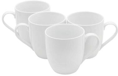 Fitz and Floyd Everyday White Set of 4 Mugs, 12 Oz