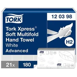 Tork Papierhandtücher »Xpress® Soft H2 Advanced« 2-lagig weiß 21x 180 Tücher weiß, 21.2 cm