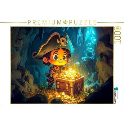 CALVENDO Puzzle Der kleine Pirat findet den Schatz auf der Insel | 1000 Teile Lege-Größe 64x48cm Foto-Puzzle für glückliche Stunden