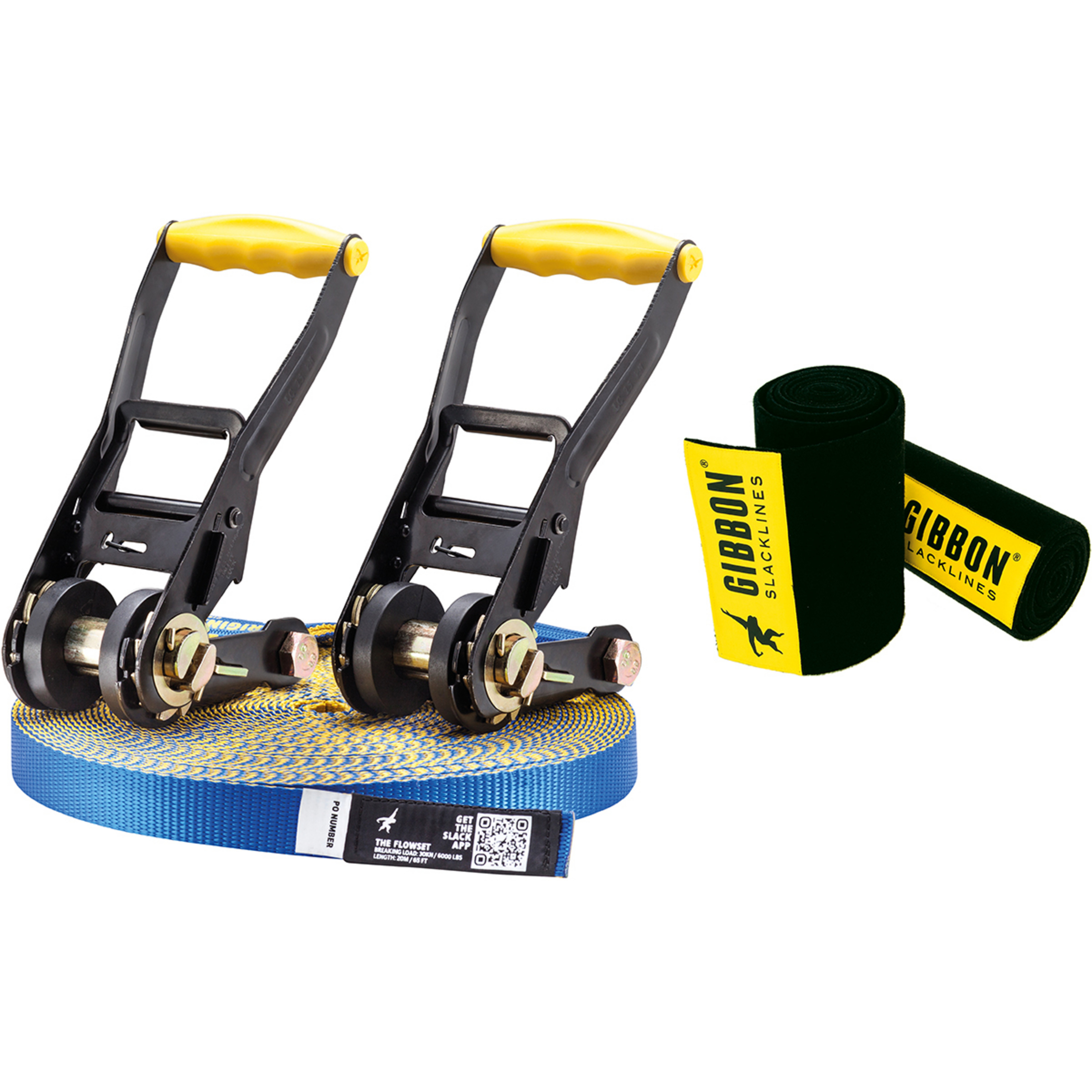 Gibbon Slacklines Flowline Treewear Slackline Set Slacklines Größe 20m Training & Fitness