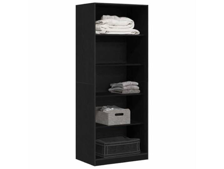 vidaXL Kleiderschrank Schwarz Eichen-Optik 80 x 50 x 200 cm Viel Platz mit 4 integrierten Regalen, Stylisches matt-schwarzes Eichen-Finish passt perfekt zu jeder Einrichtung,