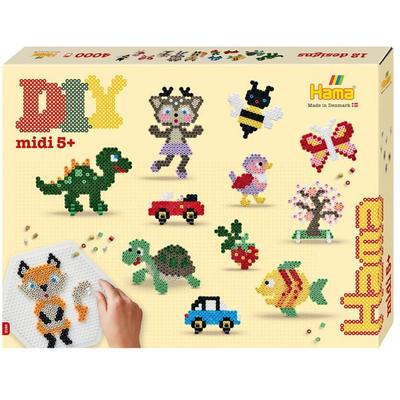 Hama 3165 - DIY Bügelperlen Midi 5+, Motiv Bastelwelt Mix, Geschenkpackung, 4000 Stück