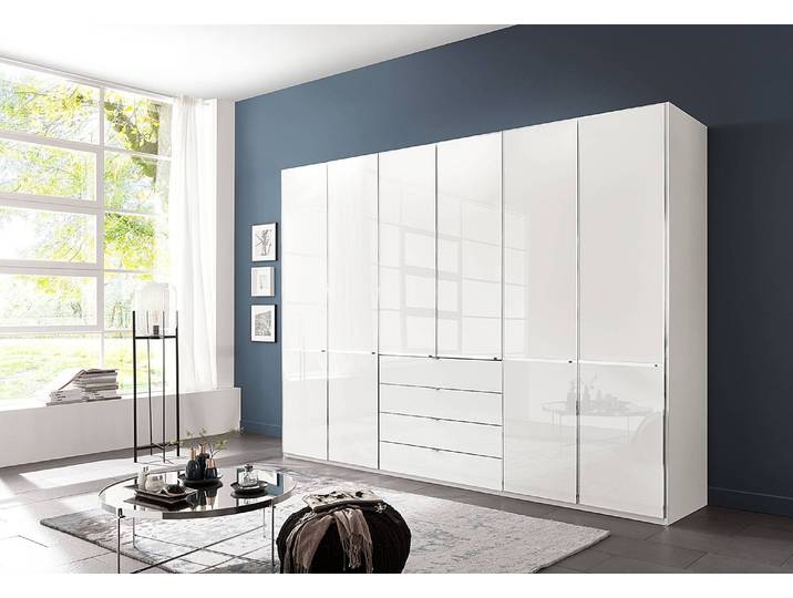 Drehtürenschrank 295 x 216cm Weiß/Weiß
