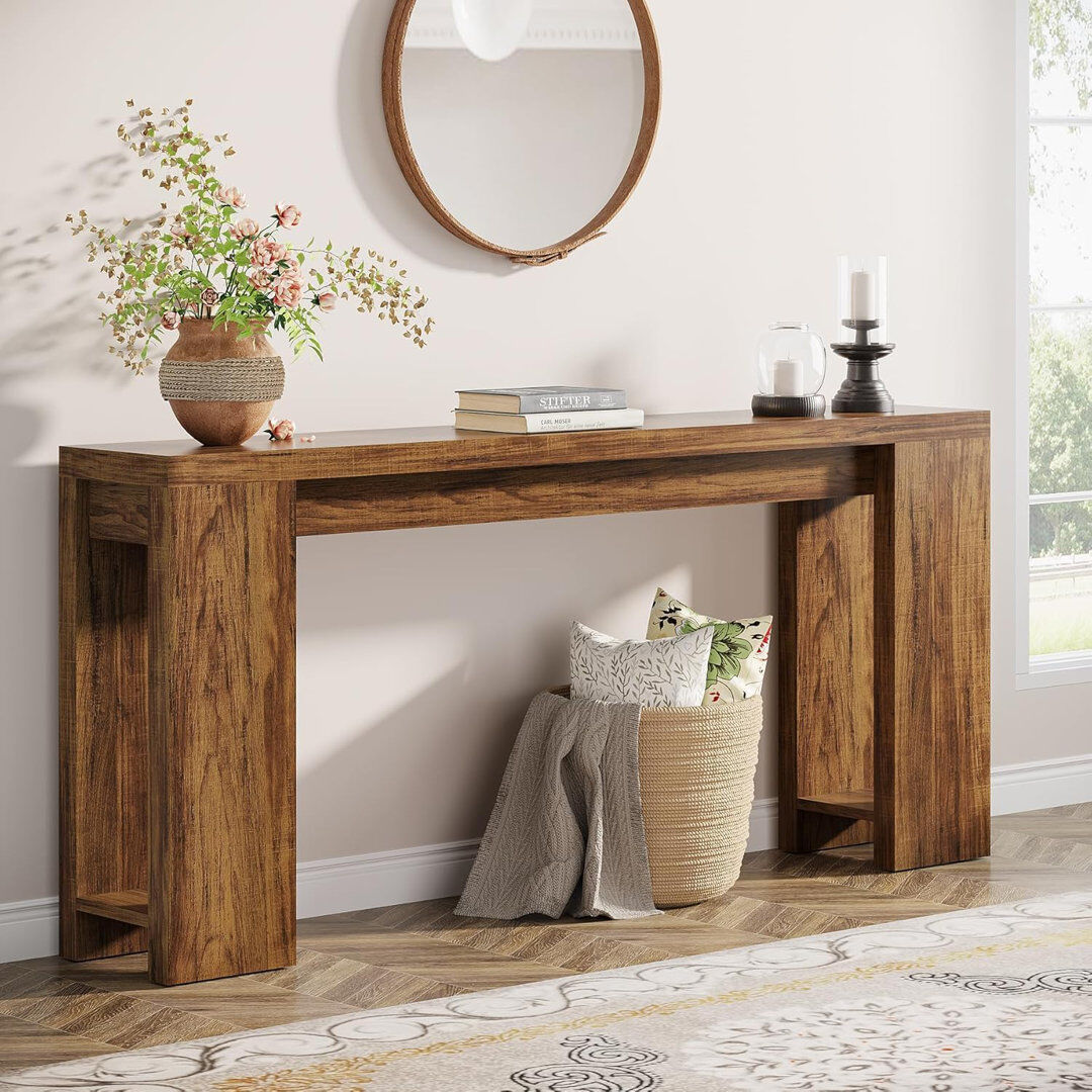 Blue Elephant Console Table Rustic Brown 85cm H x 160cm W x 29.5cm D