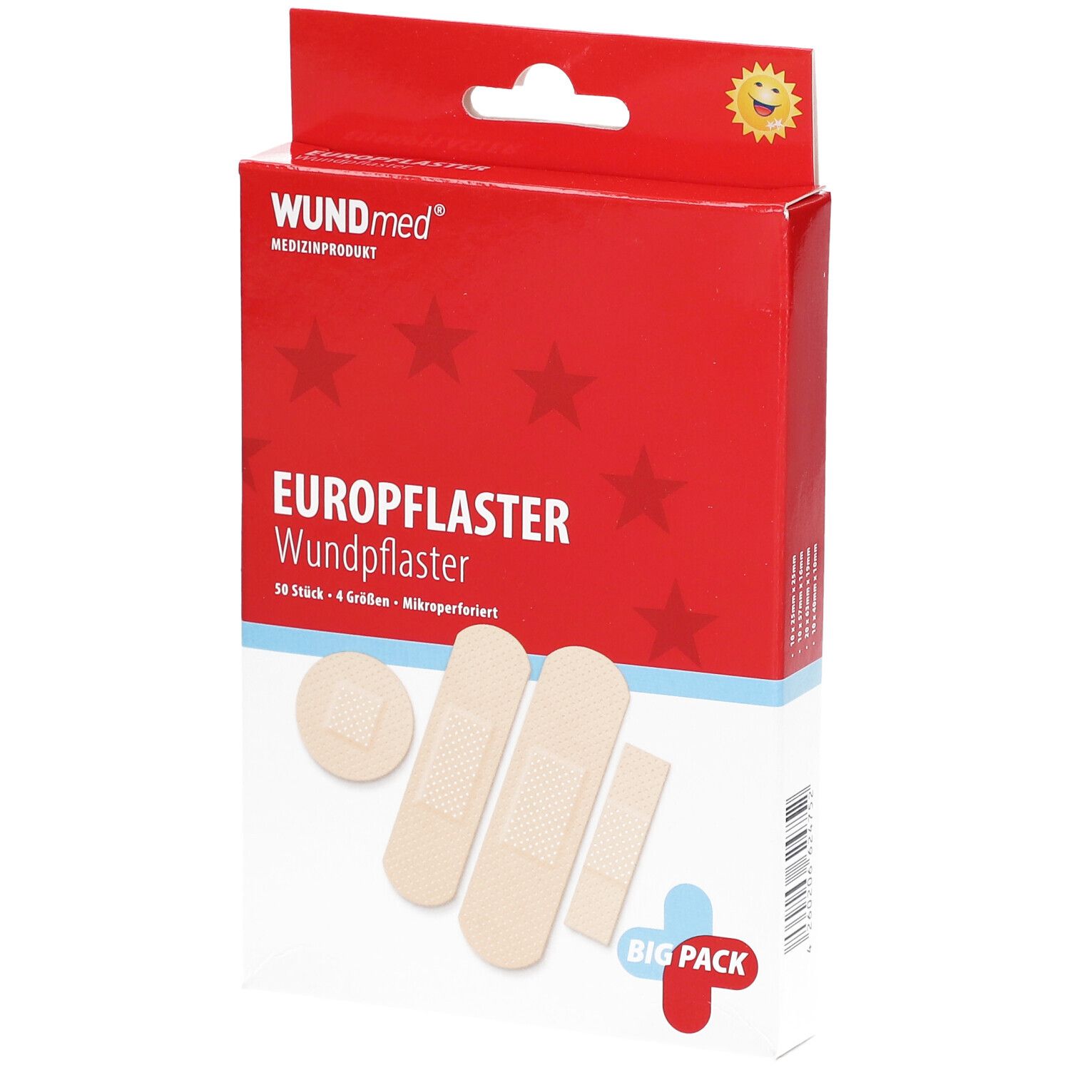 Wundpflaster luftdurchlässig+wasserfest 4 Größen 50 St Pflaster