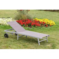 Gartenliege Tessin Taupe/Silberfarben