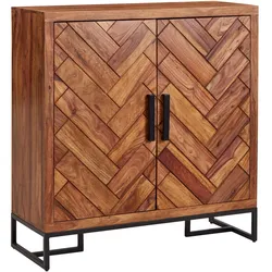 Skyport WOHNLING Schuhschrank 100x105x40 cm Holz Massiv Schuhregal Schuhkommode Flur