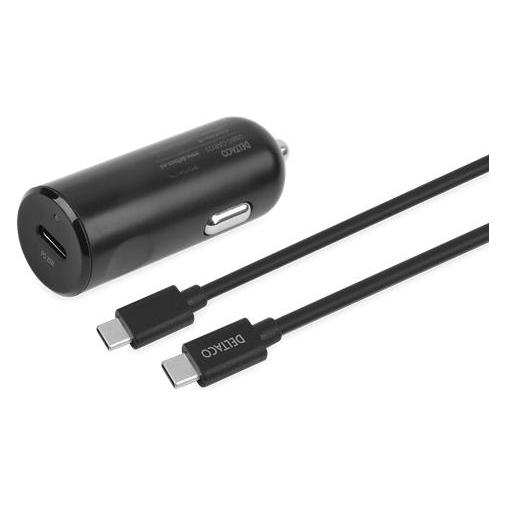 Deltaco USBC-CAR125 mobile device charger Black Auto (USBC-CAR125)