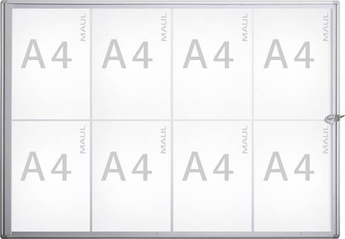 Maul Schaukasten MAULextraslim Verwendung für Papierformat: 8 x DIN A4 Innenbereich 6820808 Aluminium Silber 1 St.