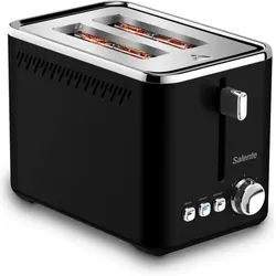 Salente ToastPro, topinkovač, nerez, černý, Toaster, Schwarz, Silber