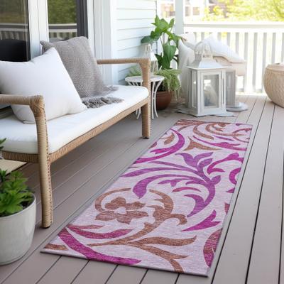 Addison Rugs Machine Washable Indoor/ Outdoor Chantille Floral Scroll Rug