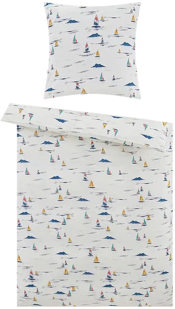 como Satin Bettwäsche  Segelboote ¦ mehrfarbig ¦ Maße (cm): B: 135